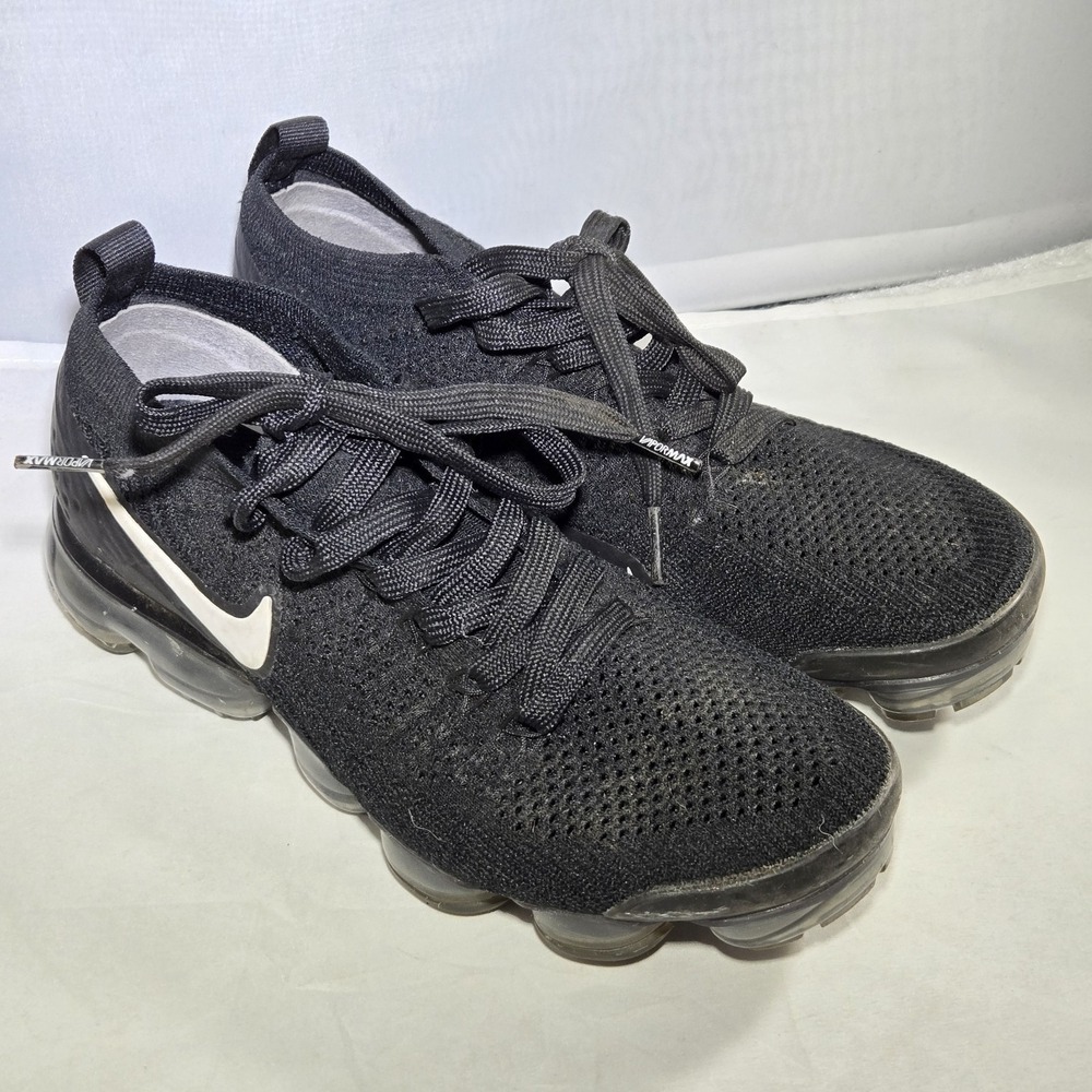Nike Air Vapormax Flyknit 2 Women's Size 8 Black White Running‎ Shoes 942843-001